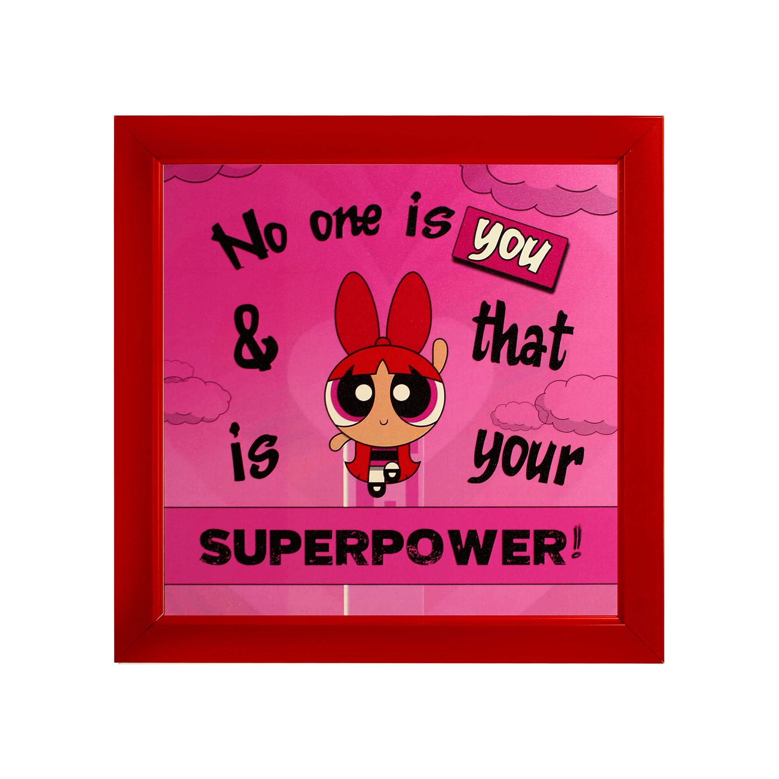 Indianara Set of 4 Girl Kids Motivational Quotes Paintings (2512) without glass 9.5 x 9.5 inch each